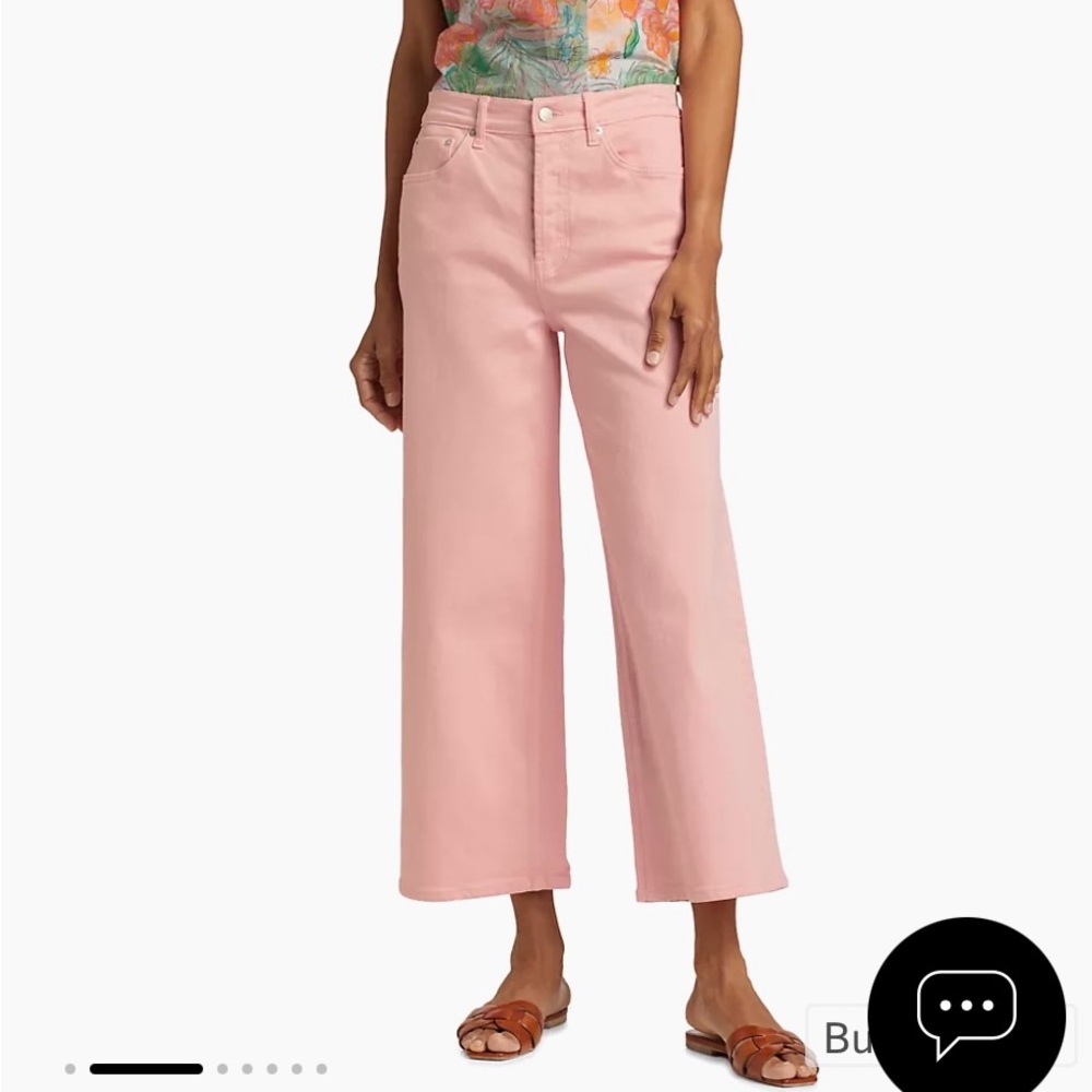 Rails Getty Crop Wide Leg Jeans 24 in Bubble Gum color